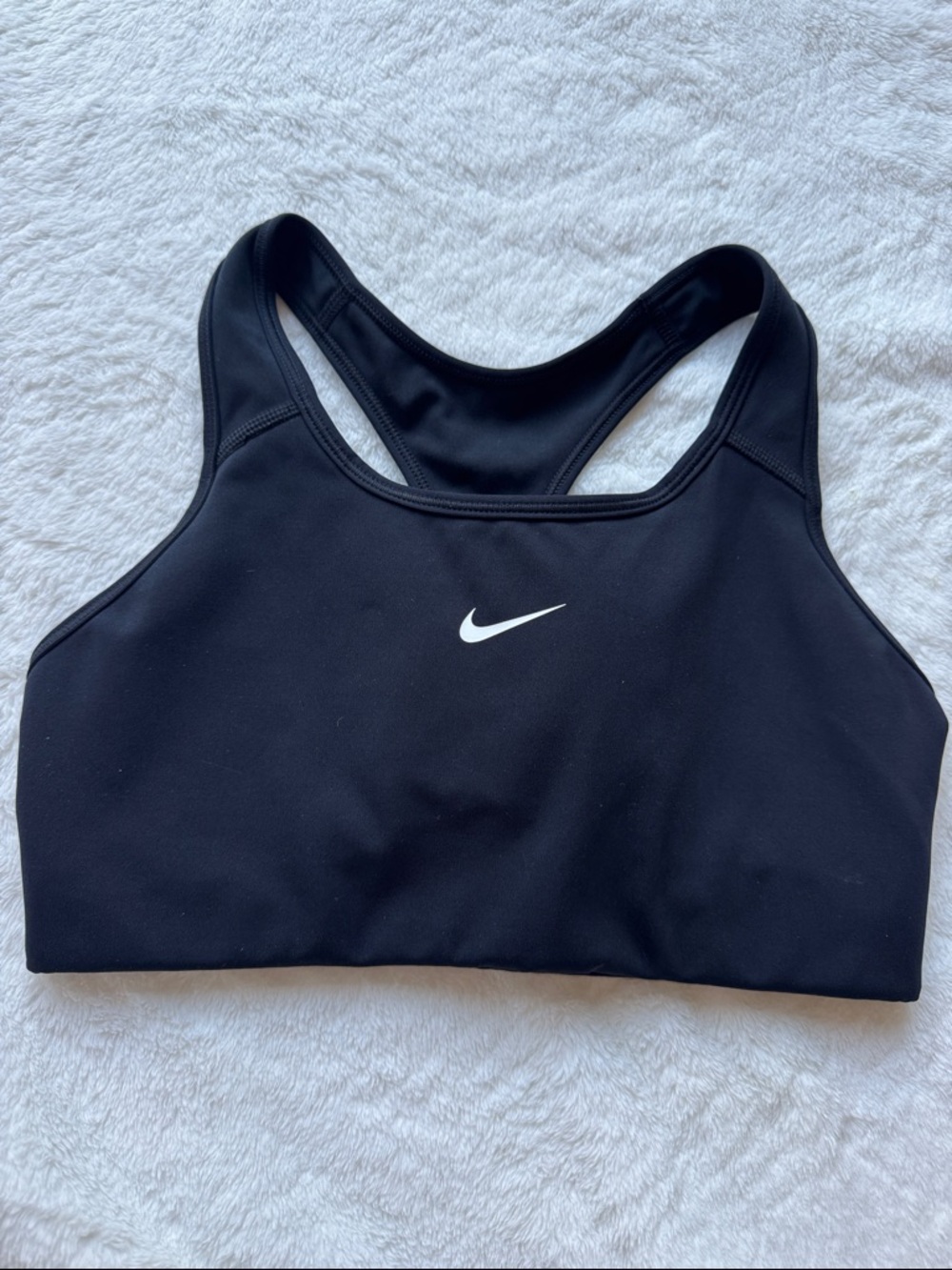 Nike Black Sports Bra with White Swoosh